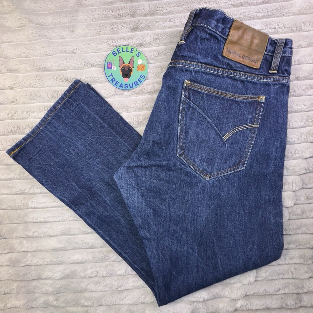 Artful Dodger Jeans Mens 40x34 Mid-Rise Straight Relaxed Fit Dark Blue Denim Y2K
